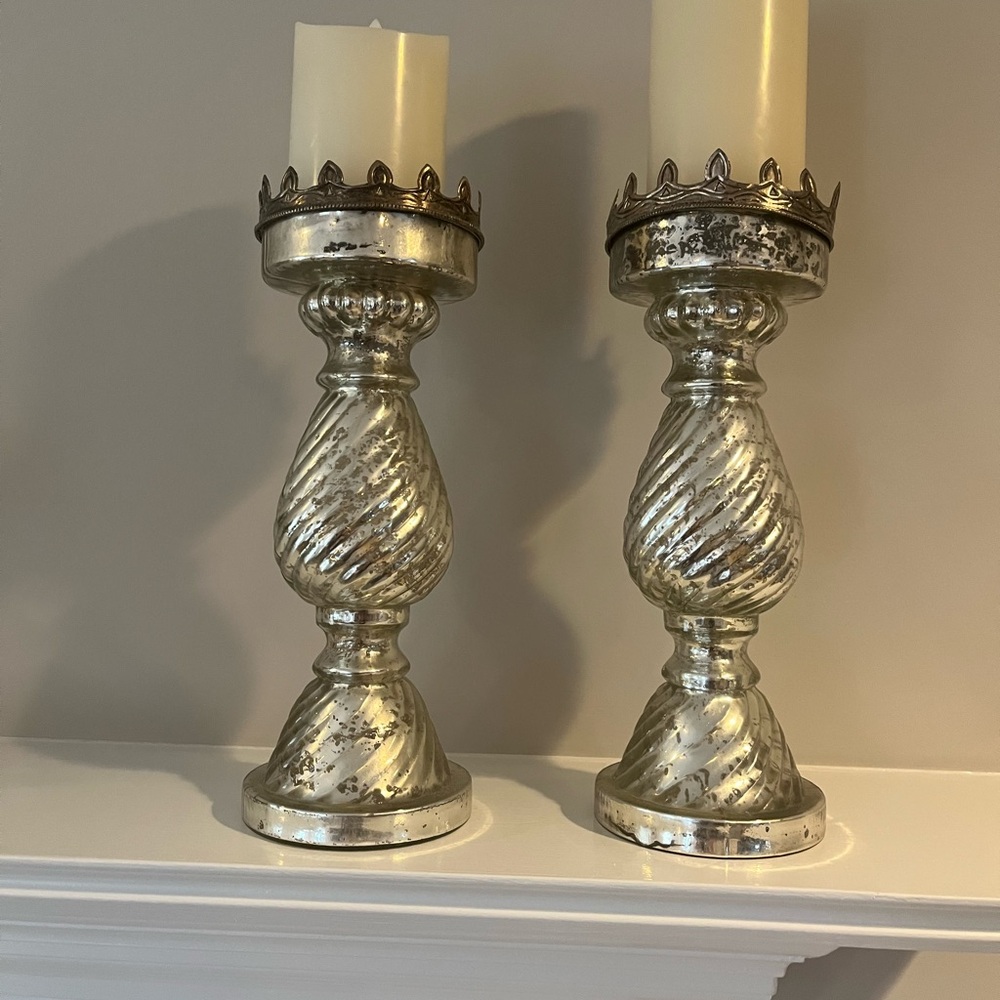 Elegant Silver Candle Holders